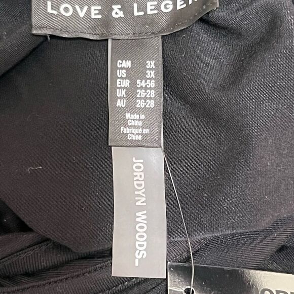 Addition Elle Love & Legend Black Long Sleeve Button Detail Keyhole Cutout NWT - Picture 7 of 9